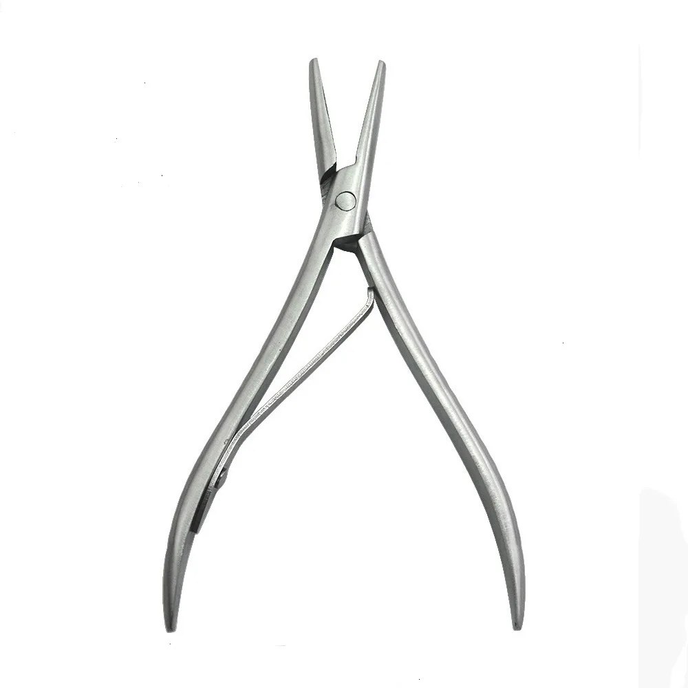 Hair Extension Pliers 1 PC 7 inch Flat teeth Silver Stainless Steel with Smooth Grooves Keratin Hair Extensions Tools