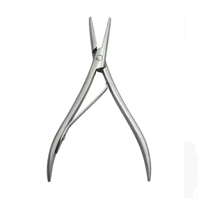 1 PC 7 inch Flat Teeth Silver Stainless Steel Clamp Hair Extension Plier with Smooth Grooves Keratin Hair Extensions Tools 5