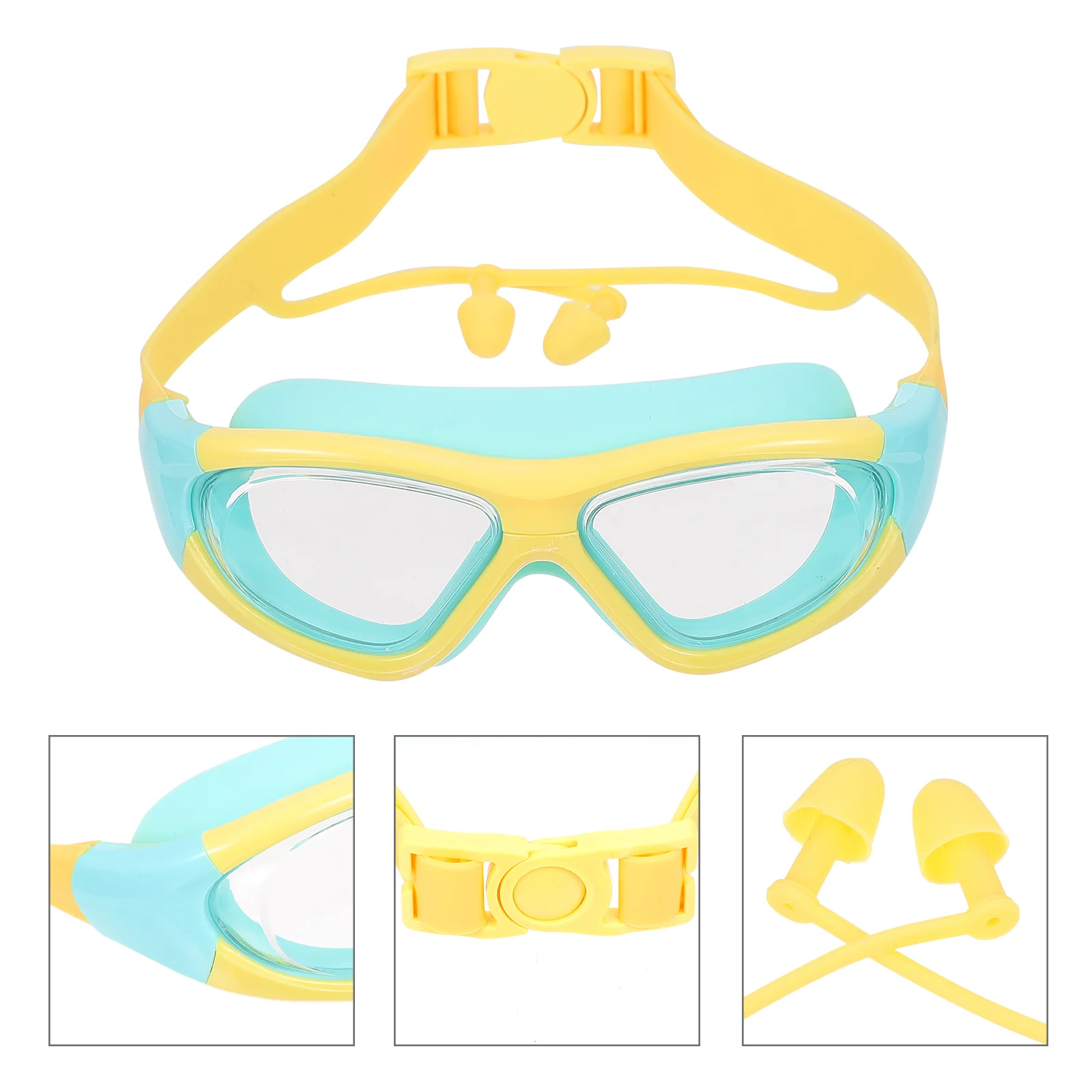 

Children's Swimming Goggles Kid Anti-fog Equipment Kids Childrens Ear Plugs Adult Beach
