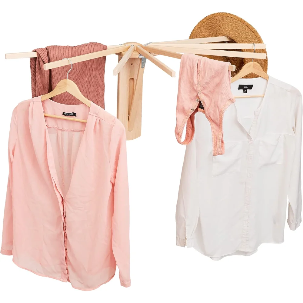 

Pennsylvania Woodworks Wall Mounted Clothes Drying Rack - Heavy Duty, Collapsible Laundry Rack for Drying Clothes