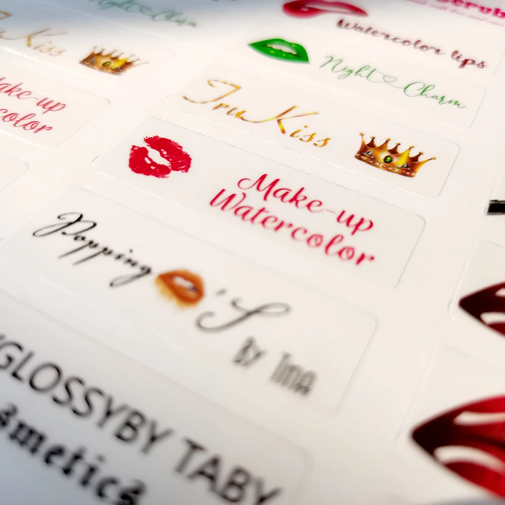 Transparent Sticker 50pcs 45x15mm Your Customization Lipgloss Labels Clear Sticker Personalized