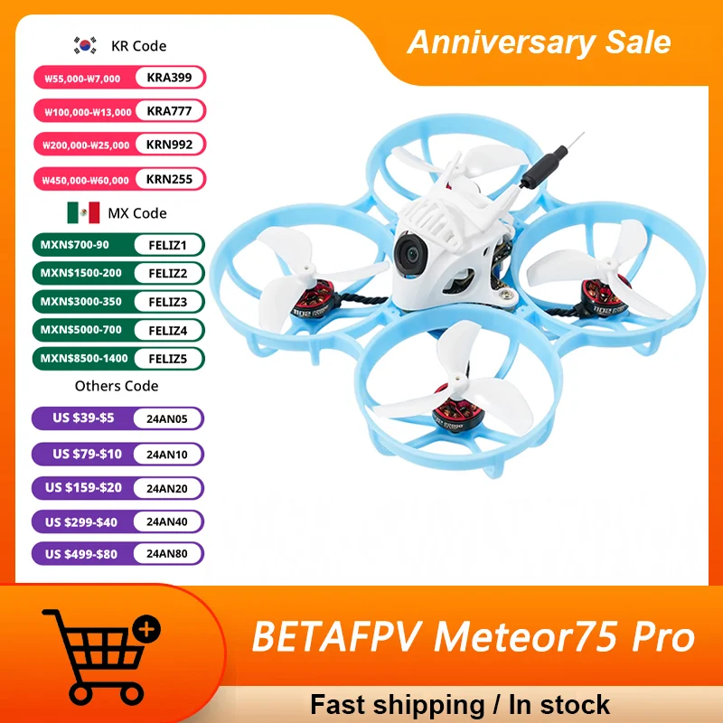 Beta Meteor75 Pro Brushless Whoop Quadcopter Elrs 2.4G/Frsky/Tbs Rx F4 1S 5A Fc