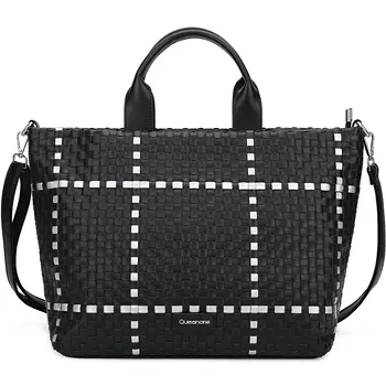 Queenoris Borsa da donna di design di lusso Borsa a tracolla femminile intrecciata Borsa da lavoro da donna alla moda 1