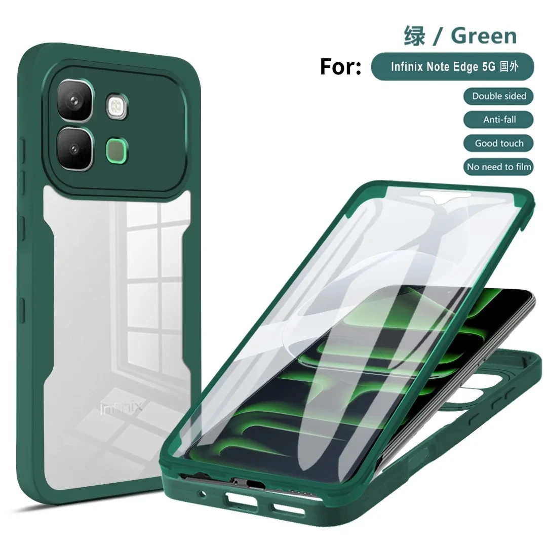 Transparent 360° Shockproof Full-Body Protective Case with TPU Bumper