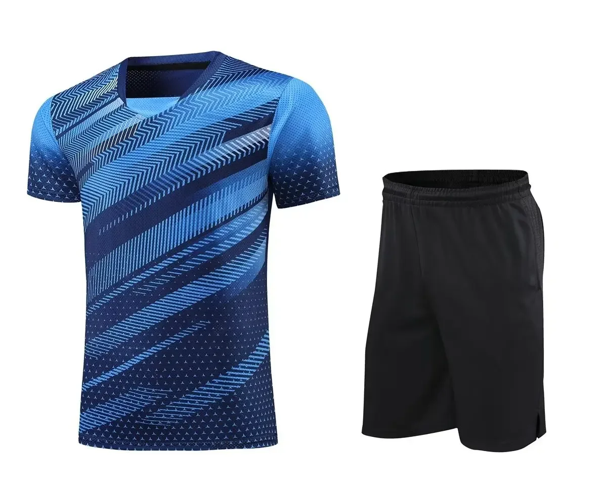 Men's Women's Badminton Match Competition Suit Quick Dry Breathable Ping Pong Racket Top Z-Pattern Sports Shirt