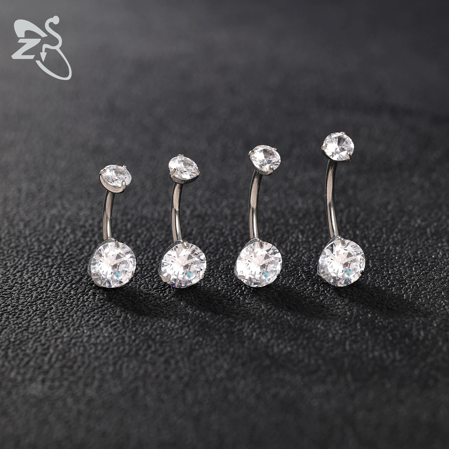 1 PC G23 Titanium Steel Belly Button Ring For Women CZ Crystal Internally Threaded Navel Barbell Stud Long Bar Body Piercing piercing jewelry belly button piercings body piercing jewelry body jewelry