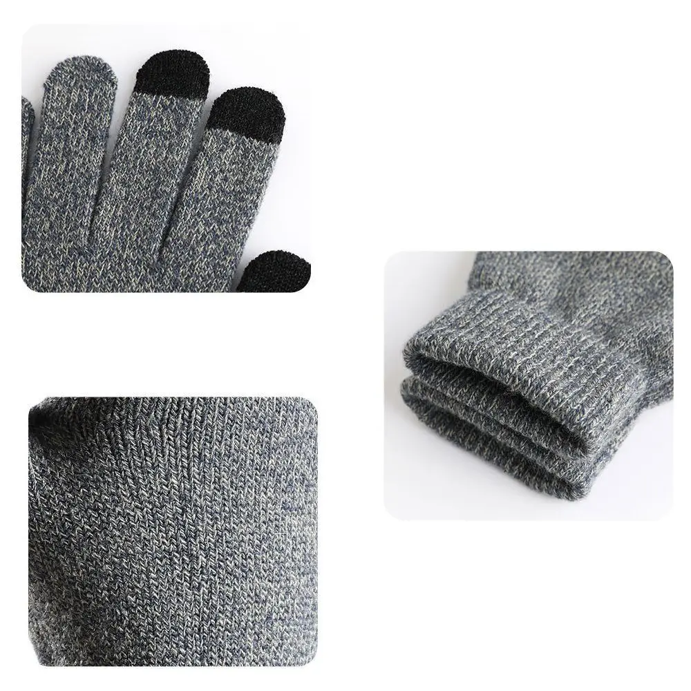 2023 New Touchscreen Women Gloves Winter Glove Men Keep Warm Mitten Driving Anti-Slip Soft Knit Lining Thermal Gloves