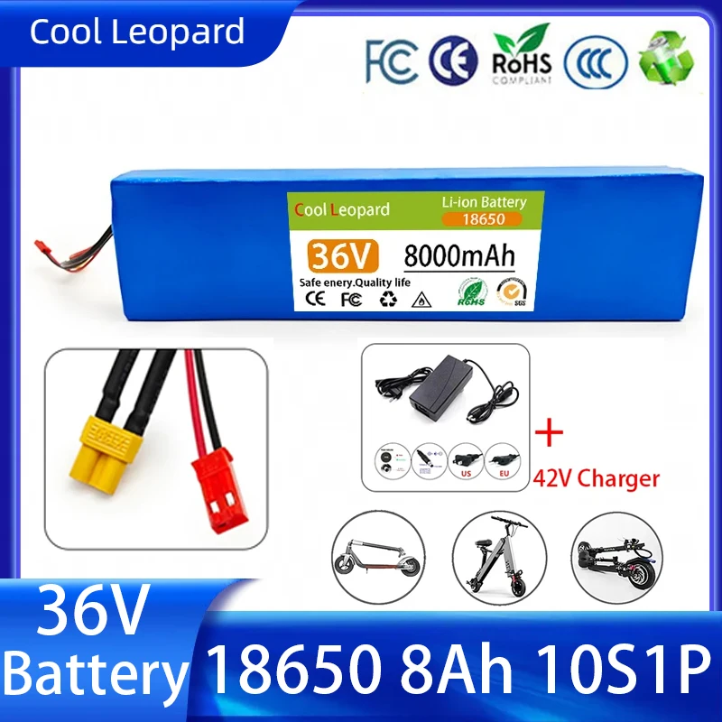 36V8AhBatteryPack10S1P18650RechargeableBatteriesForElectric