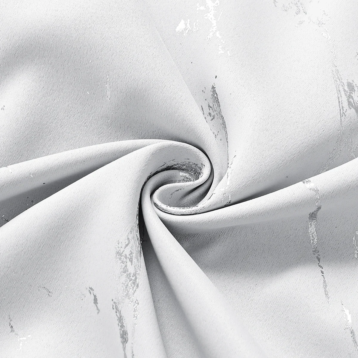 1pc Modern Marble Printed Curtain with Silver Stamping, One Panel High-Precision