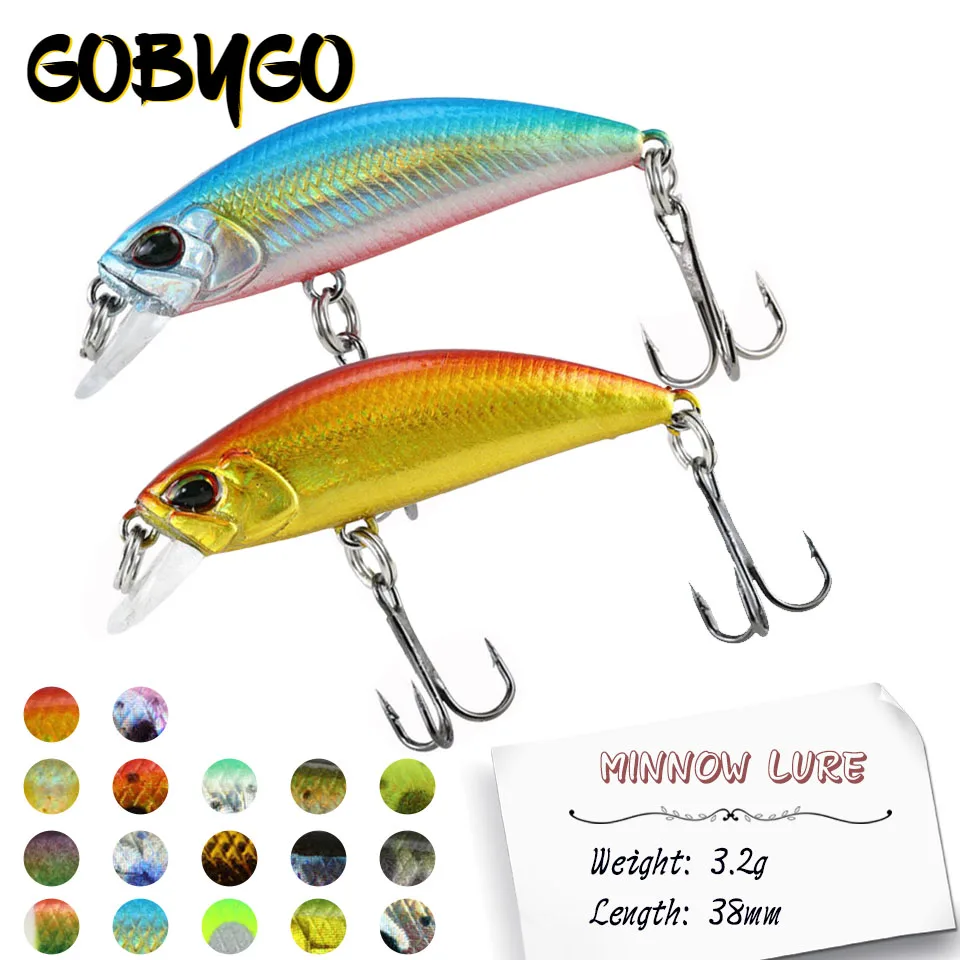 1PCS 38MM/3.2G Japanese Sinking Minnow Fishing Lure Swimbait Micro