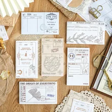 

Dimi 50 Sheets Retro Time Sereise Material Paper Plant Ticket Renaissance Texture paper Decor Scrapbooking Vintage Collage Paper