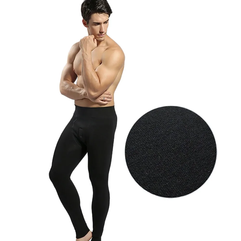 Skinny extra-thick slacks mens Thermals Long Johns Fleece Lined Thick Leggings Warm Layer Winter Leggings
