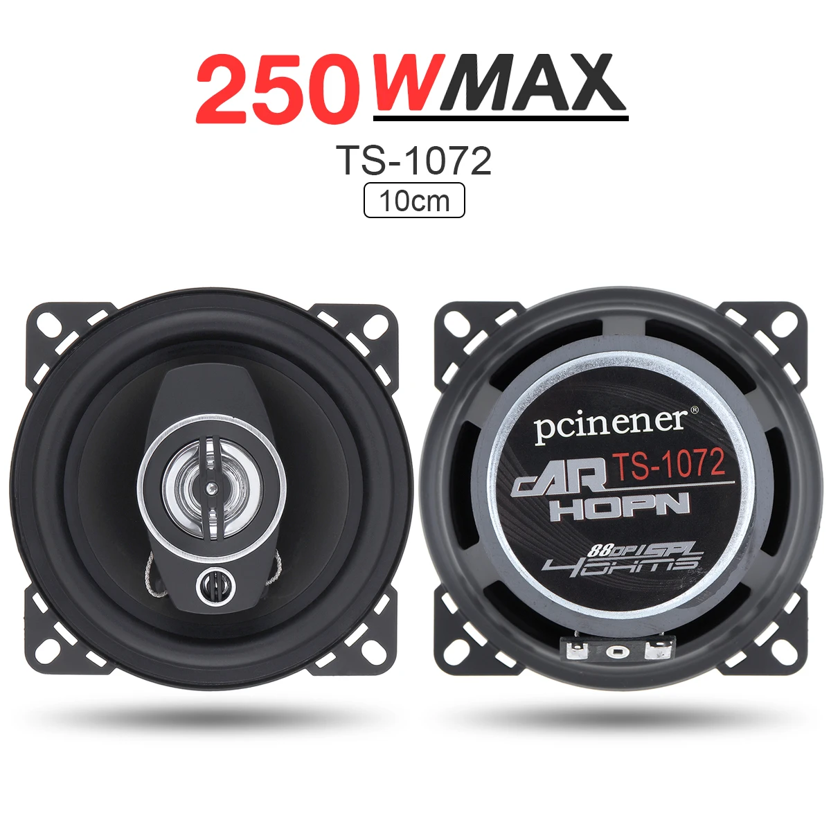 Altavoces Hifi coaxiales para coche, 2 piezas, 4 pulgadas, 10cm, 250W,  Audio estéreo, frecuencia de rango completo, instalación no destructiva -  AliExpress