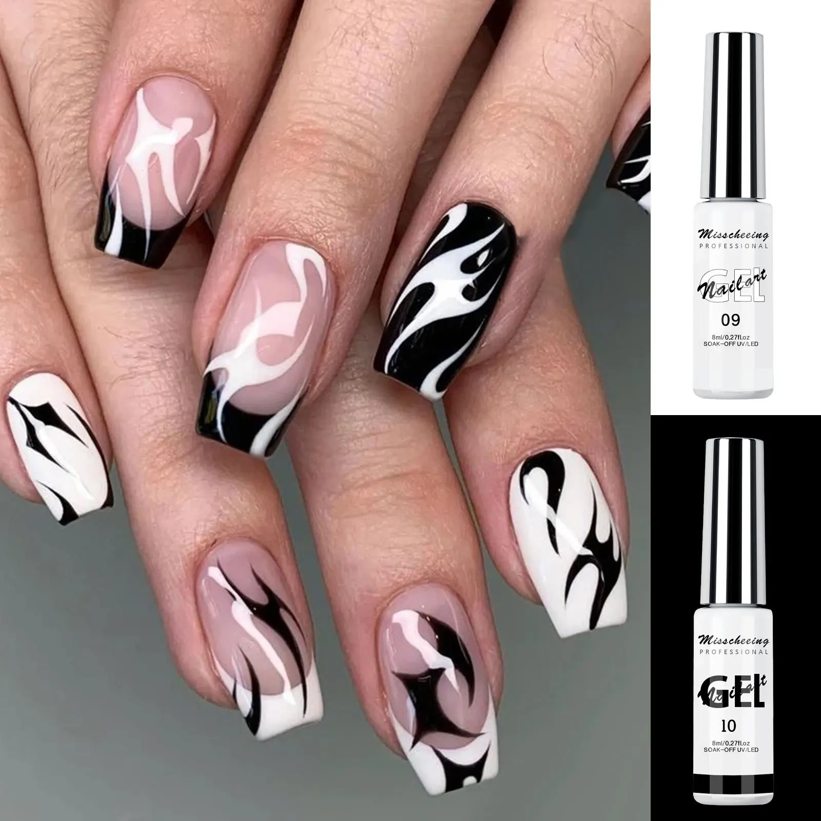 12Pcs Linie Gel Nagellack Set Semi Permanent UV Gel für DIY Malerei Zeichnung Maniküre Lack Nail Art Liner Gel Gebürsteter Kleber – Detail 9