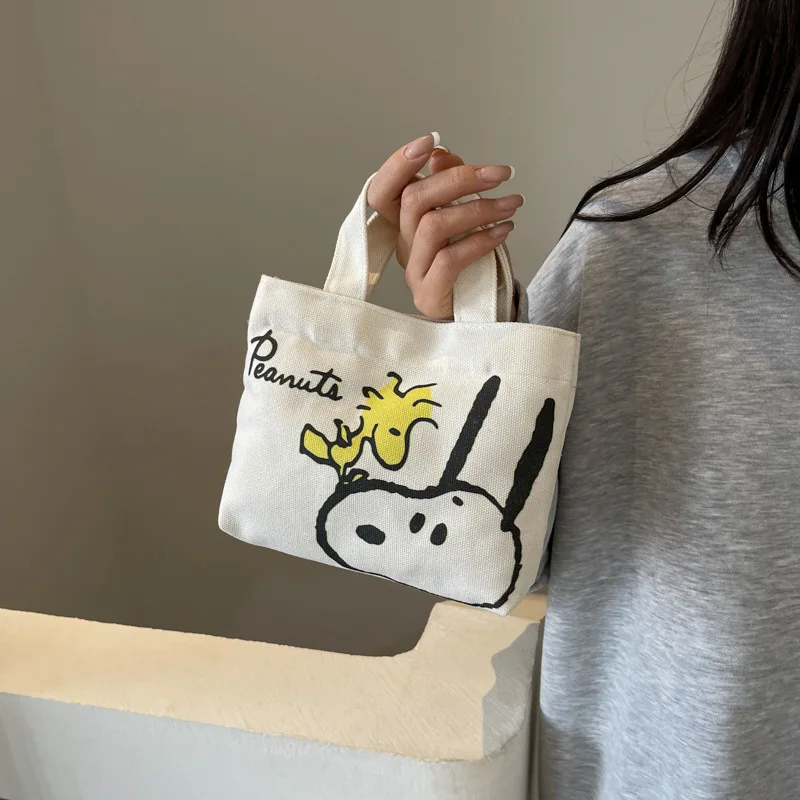 귀여운 애니메이션 스누피 & 찰리 캔버스 백, 만화 메신저 백, 스누피 크로스 바디 백, 소녀 패션 캐주얼 미니 핸드백 