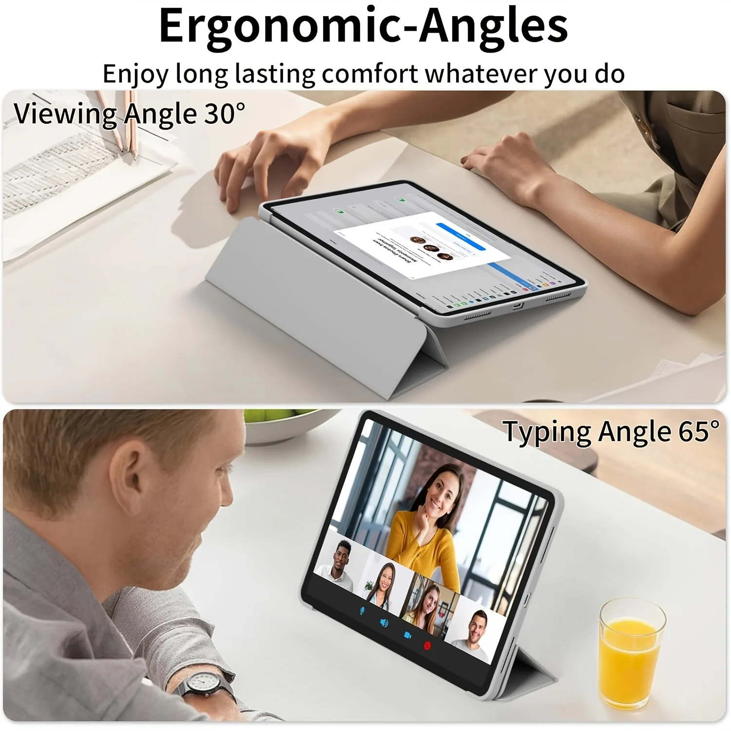 Premium Synthetic Leather Magnetic Flip Stand Cover for 8.7'' Tablets - Soft Back Shell with Auto Wake/Sleep Function