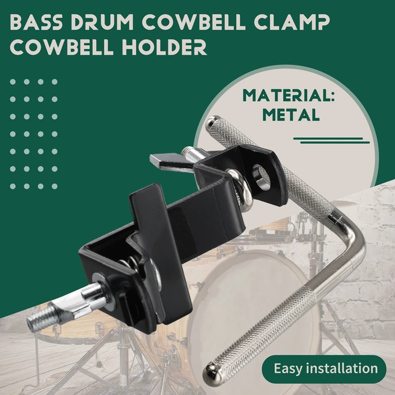 Bass Drum Cowbell Clamp Cowbell Holder Accessories Percussion Mounting Bracket For Drum Drummer Instrument
