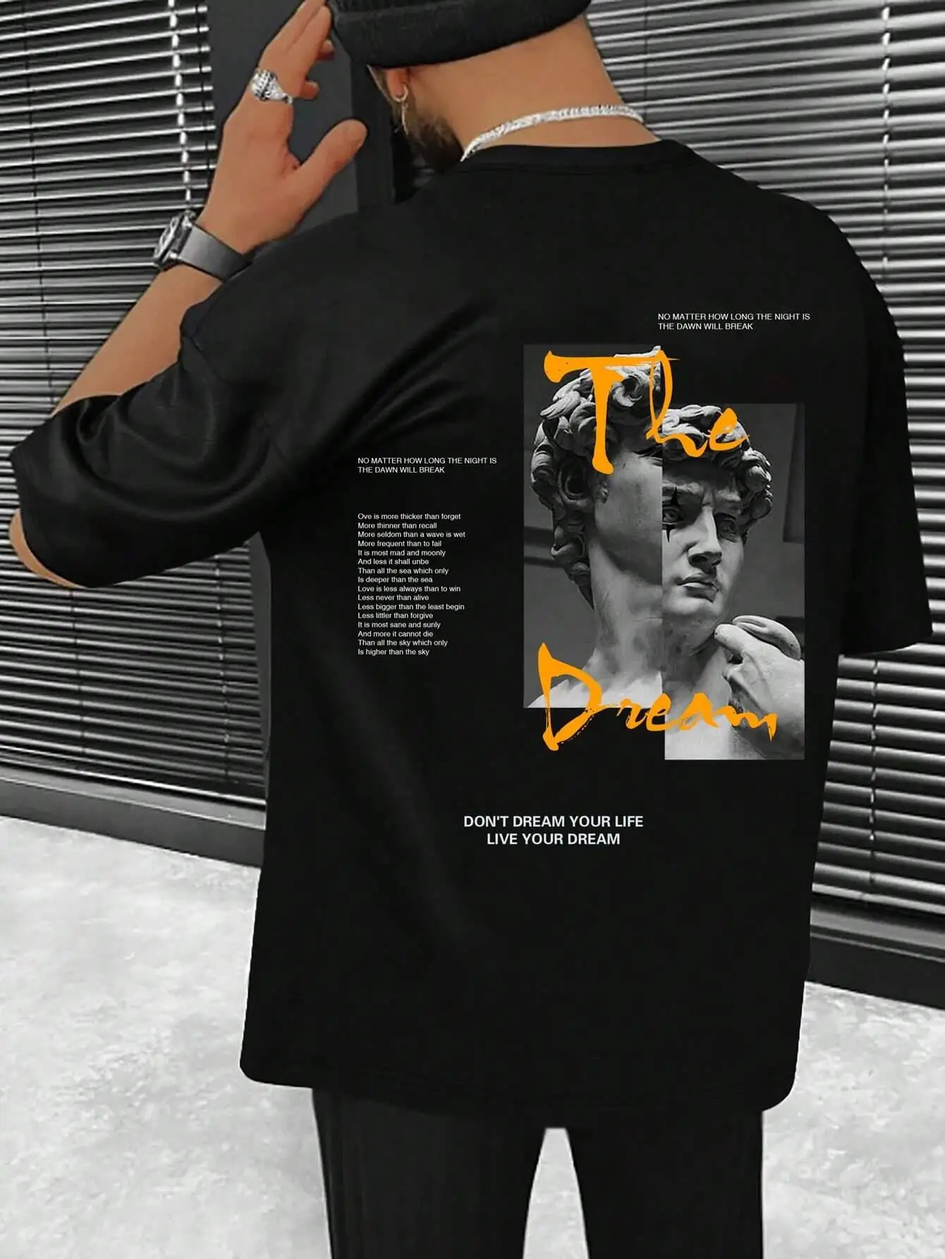 Don't Dream Your Life Live Your Dream-ropa para hombre, camisetas de moda de verano, ropa de calle, camisetas holgadas de algodón 100%, camiseta transpirable