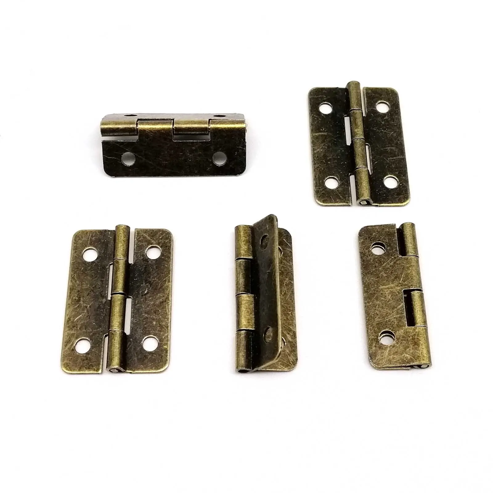 Wooden Box Hinge 12pcs Wooden Box Hinge with Screw for Jewelry Chest Gift Wine Music Case Dollhouse Cabinet Door Antique Brass Bronze 21x30mm