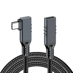 Premium USB - C Extension Cable - 90 Degree Angle, Ultra - Fast 240W Charging, 20Gbps Data Transfer, 8K@60Hz Support, Available in 3M and 5M Lengths - 2m (Black)