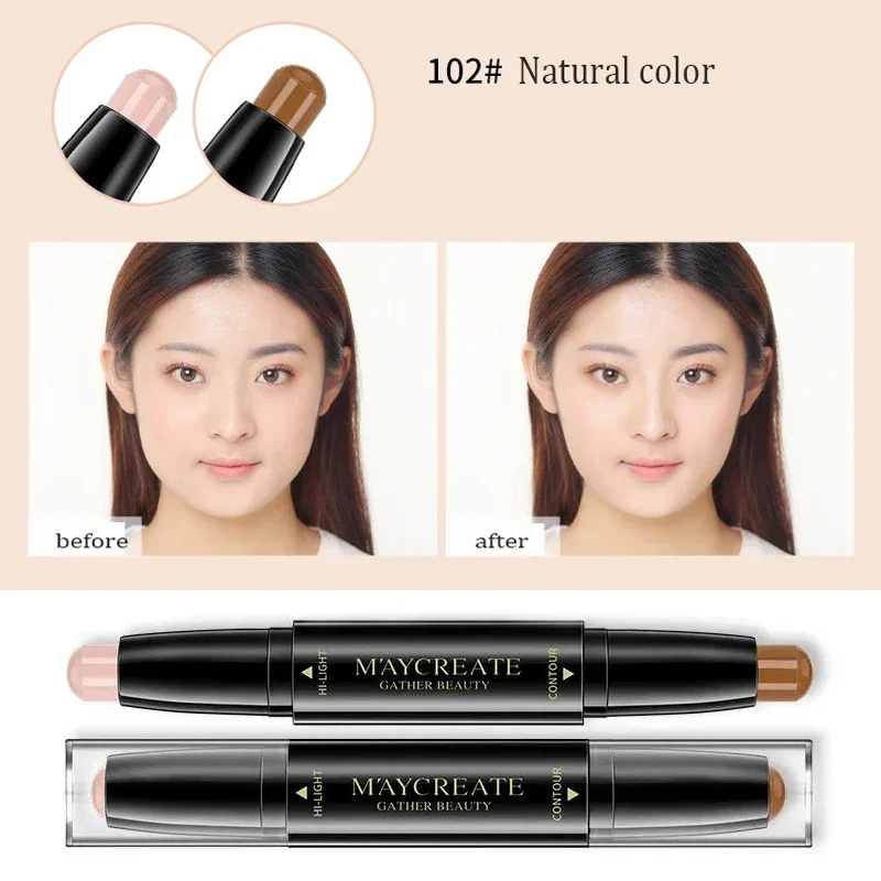 Face Concealer Palette Color Concealer Concealer Cream Foundation Concealer Face Concealer Pen Contour Pen 1PC Double-end Concealer Stick Face Makeup Creamy Foundation Pencil Women Cosmetics Facial Highlight Contour Stick Dark Circles