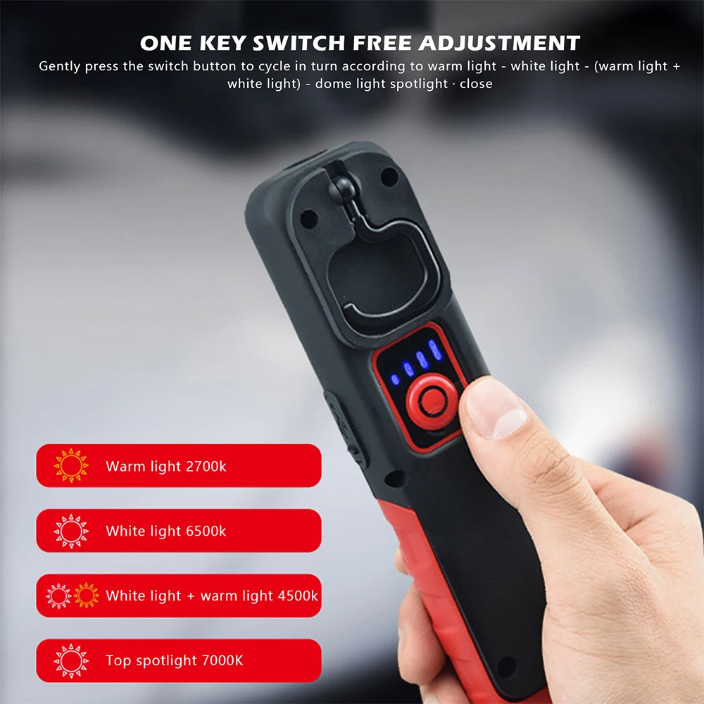 รูปสินค้า ไฟซ่อมรถยนต์อเนกประสงค์ โคมไฟตรวจสอบสี 500LM 2000mAh