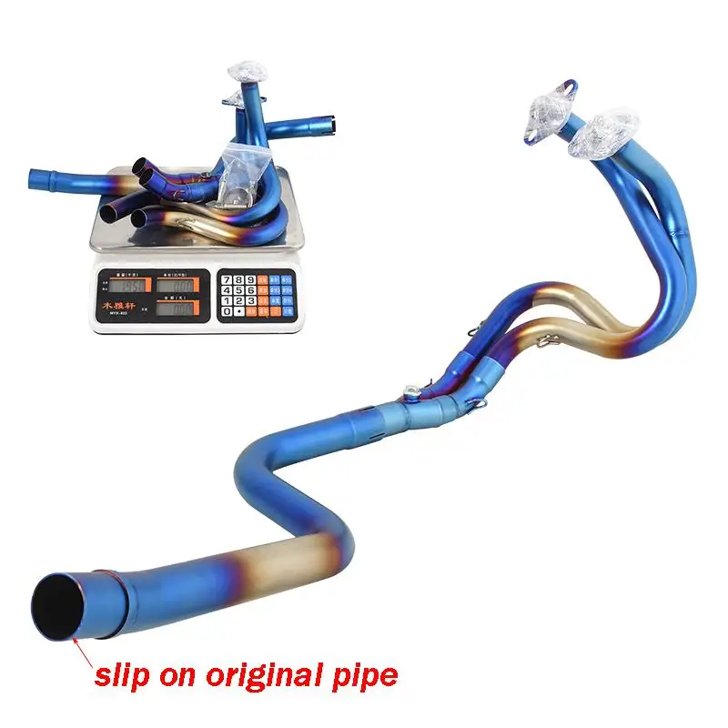 

For Kawasaki Versys-X250 Versys-X300 2017-2023 Motorcycle Exhaust System Blue Front Link Pipe Stainless Steel Slip On Original