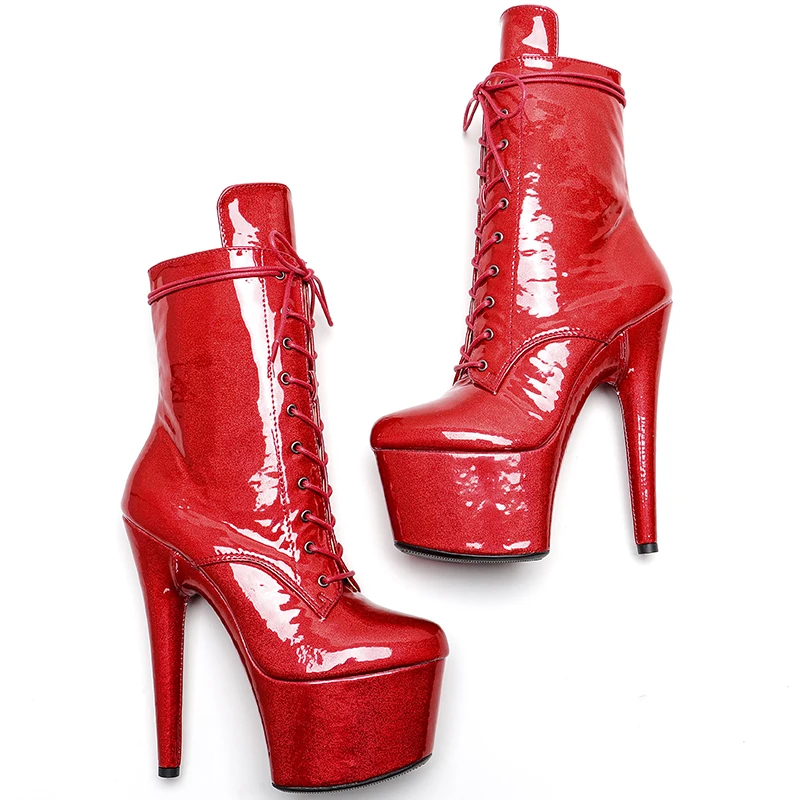 Leecabe   17CM/7Inch Women's Platform  party High Heels Shoes Pole Dance bootie