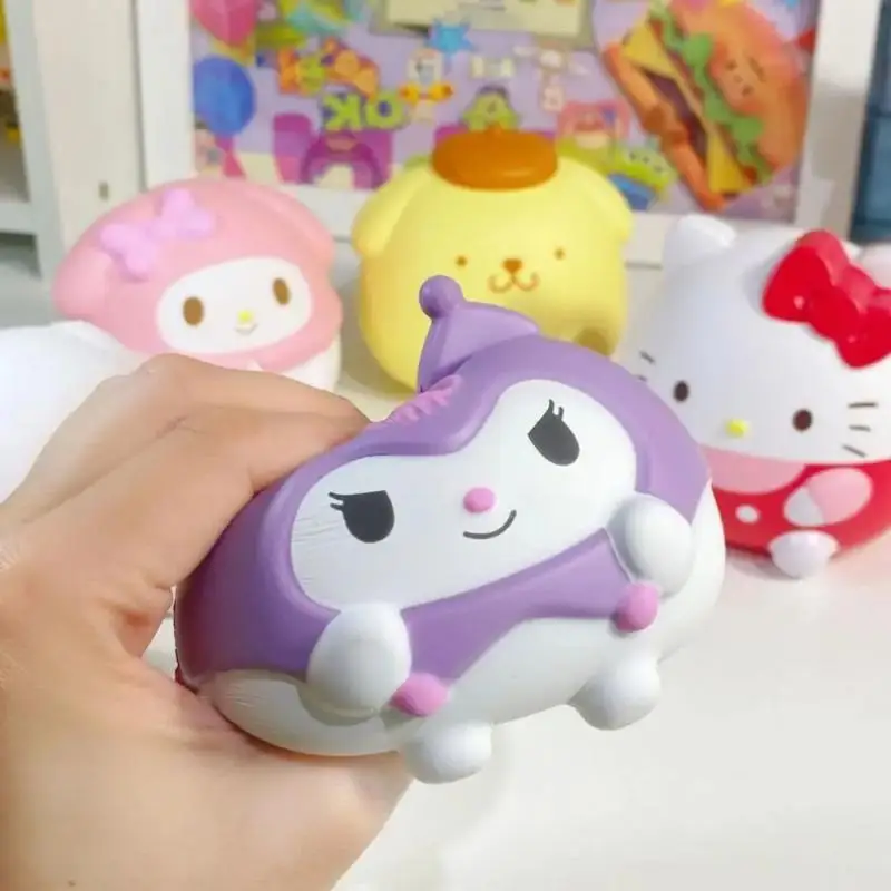 

Sanrio Kawaii Kuromi Cinnamoroll Decompression Melody Stress Relief Squishy Anime Cartoon Children's Hand Pinch Toy Healing Gift