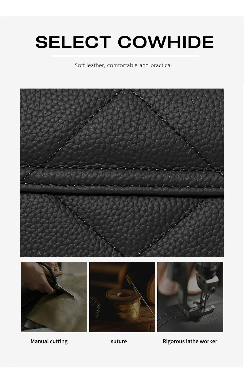Damen-Umhängetasche aus echtem Leder mit Klappdeckel, schwarz, leicht, minimalistisch, Kettenriemen, Messenger-Tasche – Detail 7