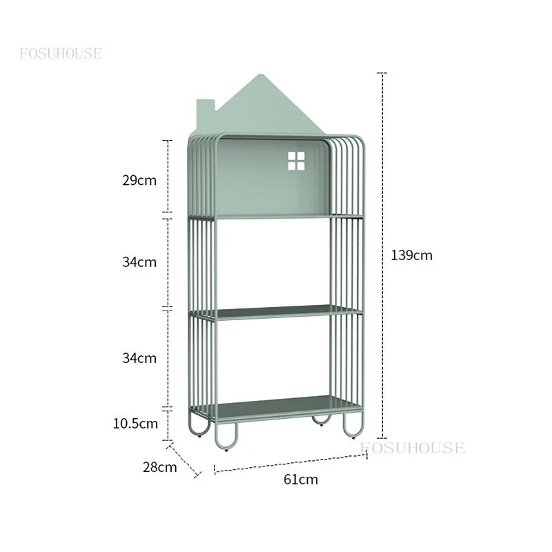 Modern Minimalist Nightstands Wrought Iron Bedroom furniture Creative Bedside Table Light Luxury Home Floor Storage Bookshelf