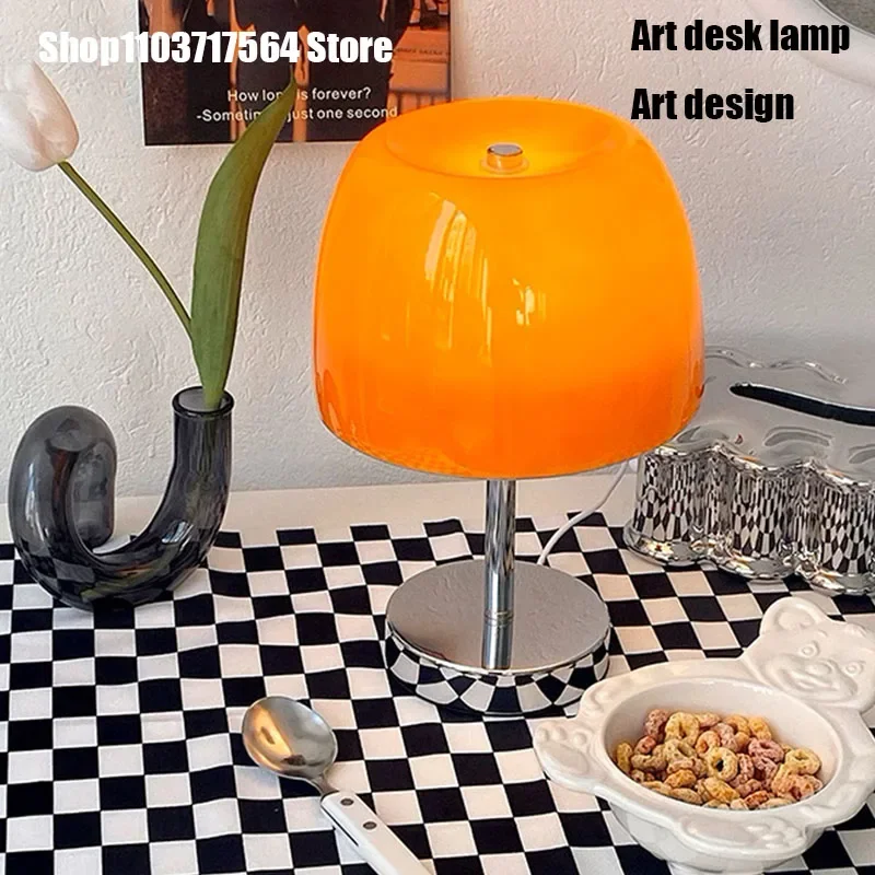 

Bauhaus Mushroom lamp Original design ins ambience decorated living room bedroom bedside lollipop glass lamp