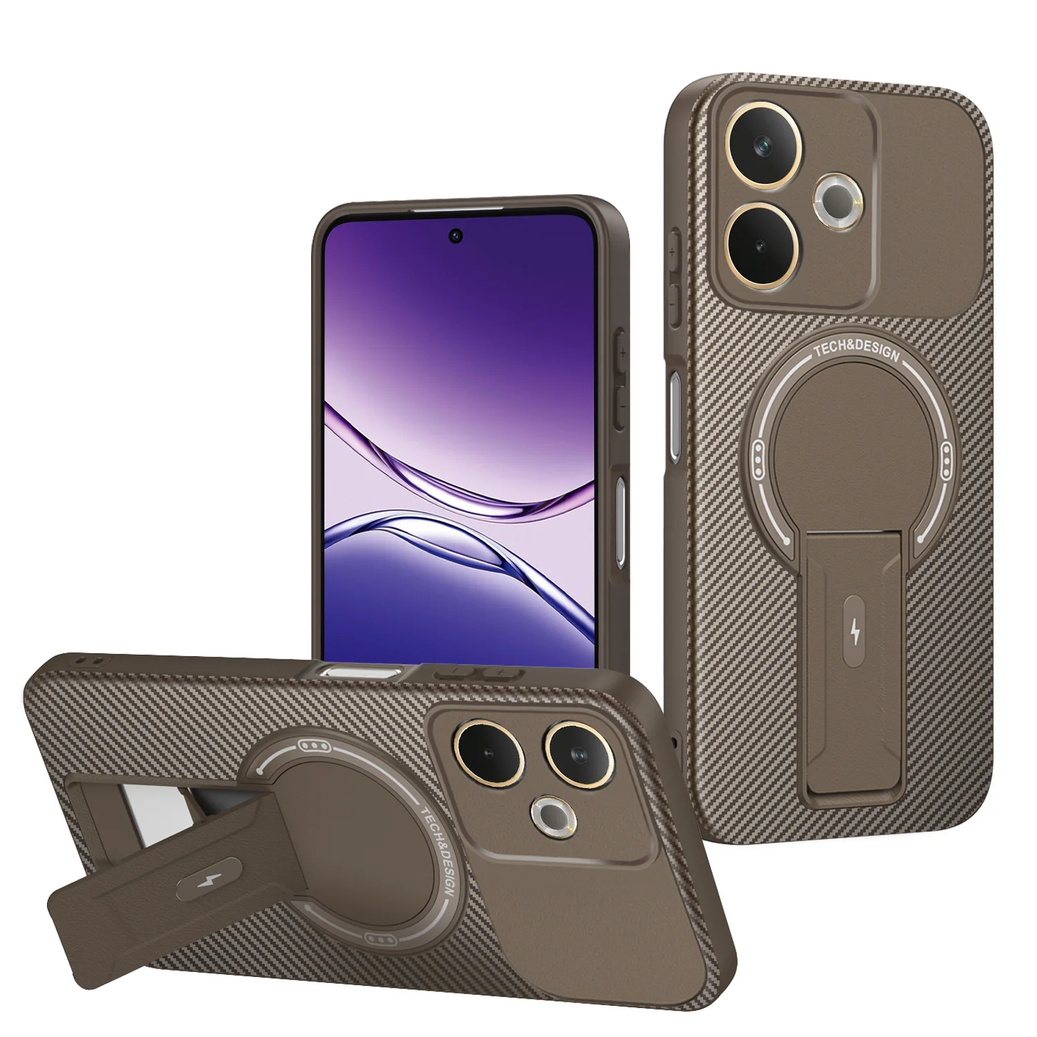 Enhanced Carbon Fiber Magnetic Stand Case with Armor Protection