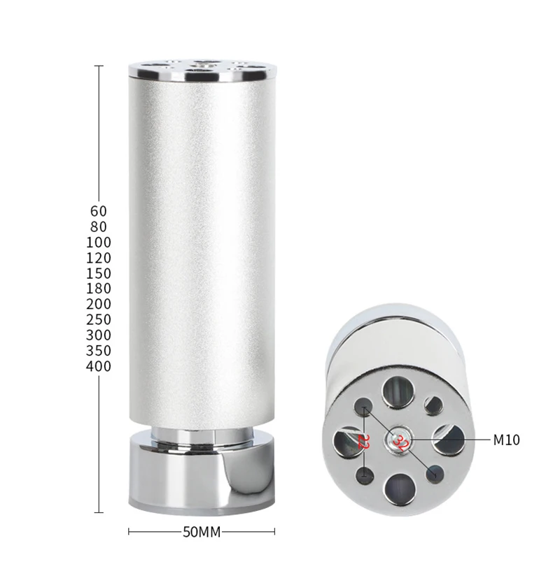 Gambe Per Mobili In Alluminio 5cm - Piedini Regolabili Per Sedie, Tavoli E Armadi - Foto 9