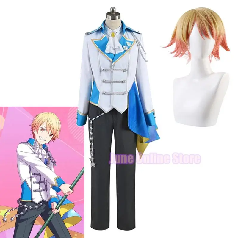 Sekai Project's Colorful Stage! Tenma Tsukasa Cosplay Costume Uniform Suit Stage Wig 30cm