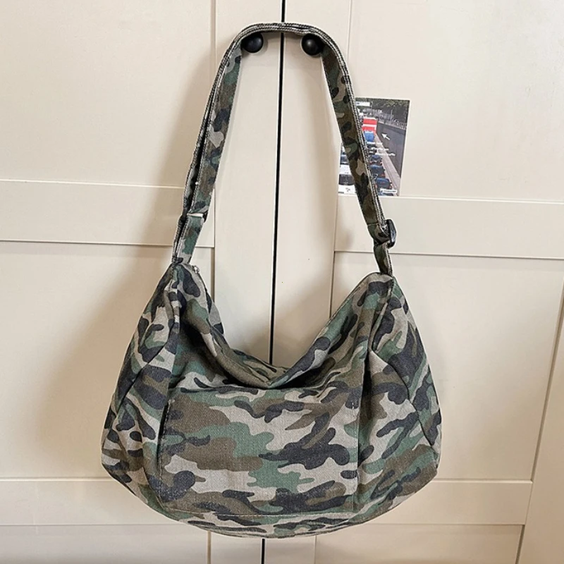 Summer New Women's Bag Leopard Print Canvas Crossbody Bag 2026 Y2K Trendy Travel Shoulder Bags Tote Bag Female Student Handbags