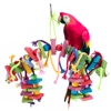 Parrot Chew Toy Multicolored Wooden Cotton Rope Birds Toy Bite Bridge Parrot Foraging Tearing Cockatiels Training Hang Swings 1