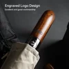 PARACHASE Large Umbrella Men Windproof Strong, Luxury Automatic Umbrella UV Protection, Wooden Handle, UV Parasol Umbrella 6