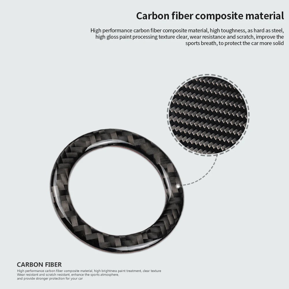 Car Stickers Automobile Interior Stickers Carbon Fiber For Mercedes Benz W203 W204 W212 A B C E Class GLA CLA GLC SLK Car Ignition Switch Key Hole Ring Trim Stickers