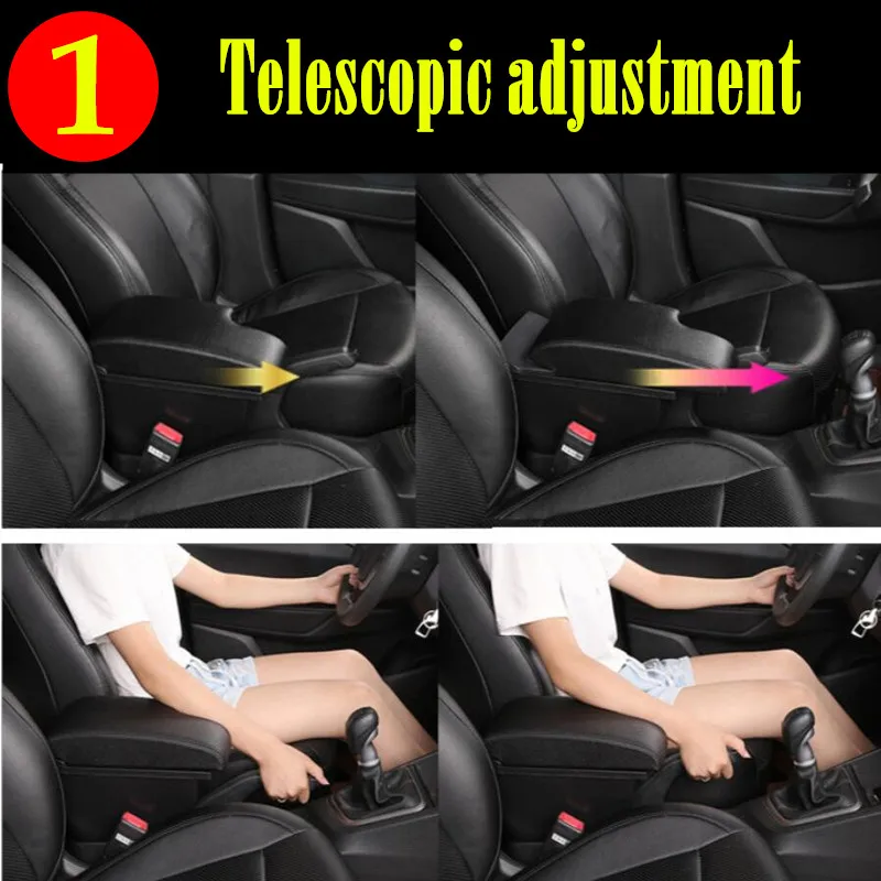 For MG ZS Armrest box For MG ZS Car Armrest Central storage Box Interior  Retrofit with USB Charging Car Accessories