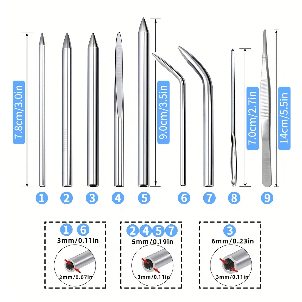 Paracord Needle Set Different Size Stainless Steel Knotter Tools Paracord FID Lacing Stitching Needles DIY Tool