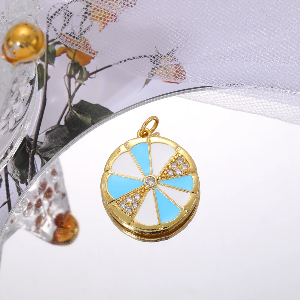 Juya 18K vergoldete Kunsthandwerk bunte Emaille runde Blumen Charms für DIY Frauen Mode Dekorationen Schmuckherstellung – Detail 10