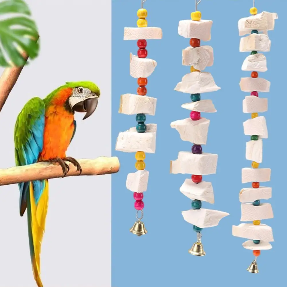 Functional Parrot Toy Cuttlefish Bone Pet Bird Toy Bite Resistant Aid Digestion Hanging Pet Parrot Chew parrot toy bird toy