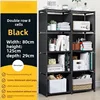 Double Row Bookshelf Multi-layer ，Wardrobe Debris Rack Easy Assembly Bookcase Multi-layer High-capacity Furniture Book Shelves 6