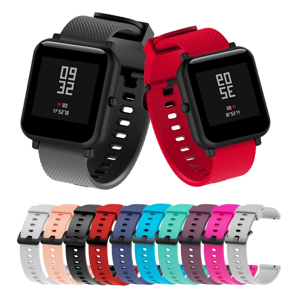 Correa de silicona para reloj Xiaomi Amazfit Bip, pulsera deportiva de 20mm para Amazfit GTS 2 Mini / Bip S U, Haylou LS02|Accesorios inteligentes| - AliExpress