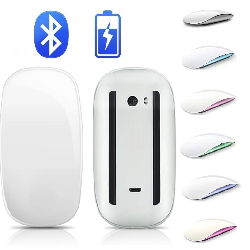 best wireless mouse Bluetooth Mouse Wireless Mouse Rechargeable Silent Multi Arc Touch Mice Ultra-thin Magic Mouse For Laptop Ipad Mac PC Macbook white wireless mouse