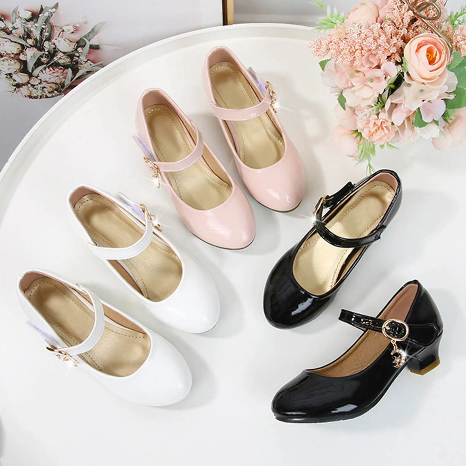 Description Picture 2 of itemTall Boots For Winter Girls Dress Shoes Mary Jane Shoes For Girls With Low Heel Flower Ballet For Kids Size 1 Boots Girls