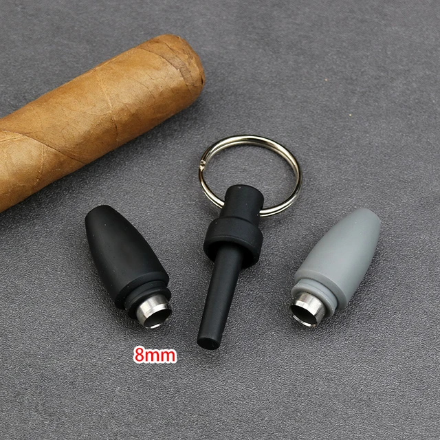With Key Ring Clip Rubber Portable Cigar Puncher Accessories Blade Cigar Drill Hole Cigar Punch Cutter - Image 6