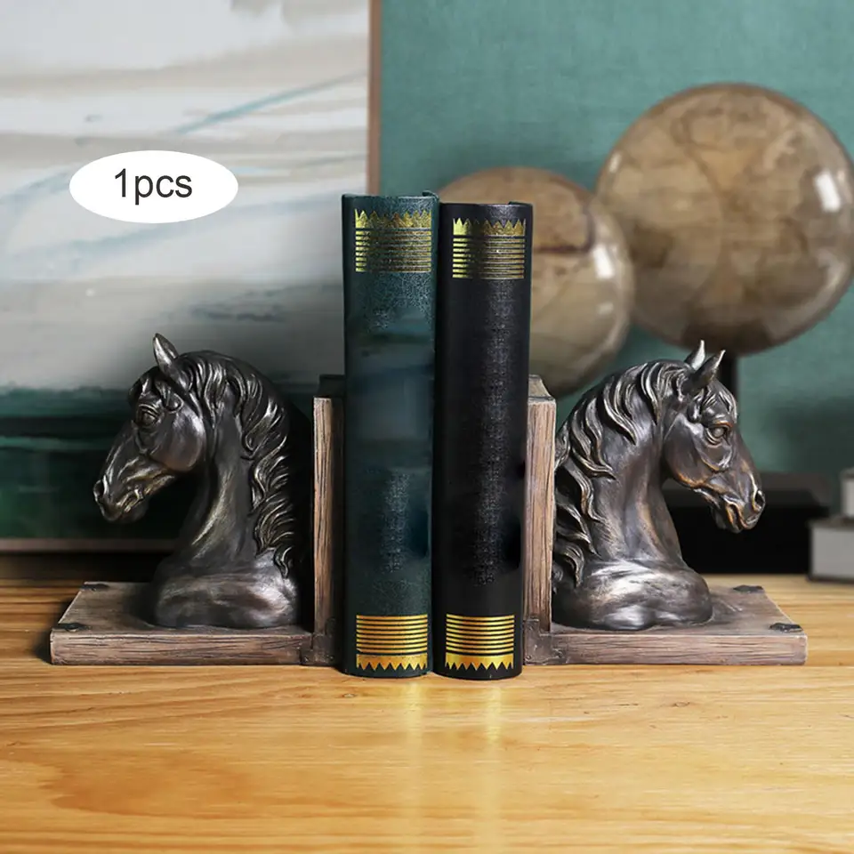 Statuetta Testa Di Cavallo In Resina Vintage – Scultura Decorativa Elegante Per Casa, Ufficio E Regalo