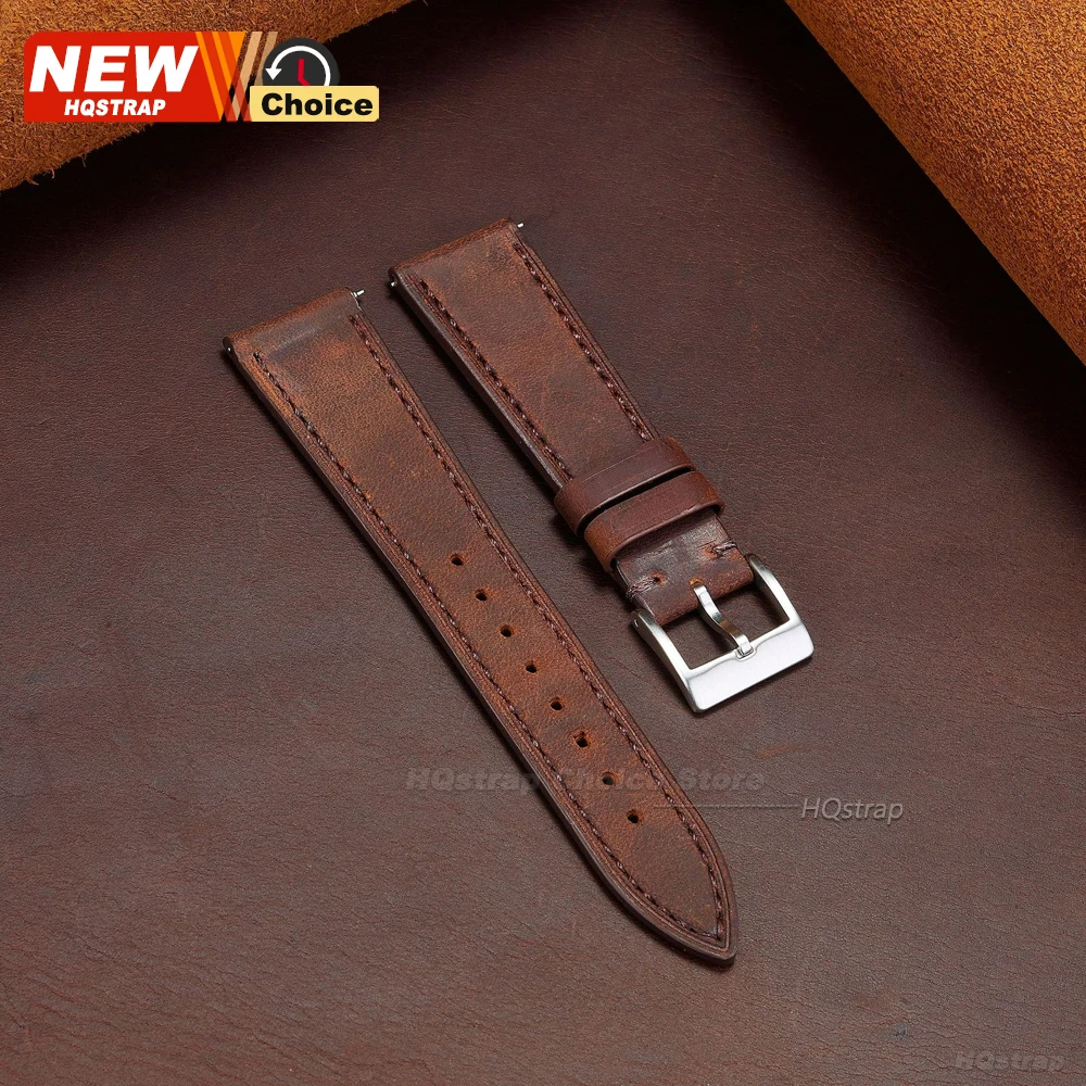 Vintage Leather Quick Release Watchband - Cowhide Strap